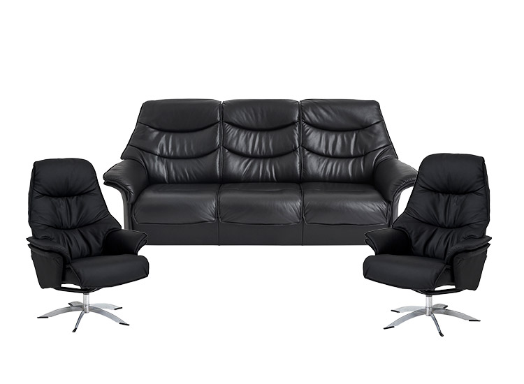 Køb Asti 3 pers. sofa og 2 lænestole Soleda/skai