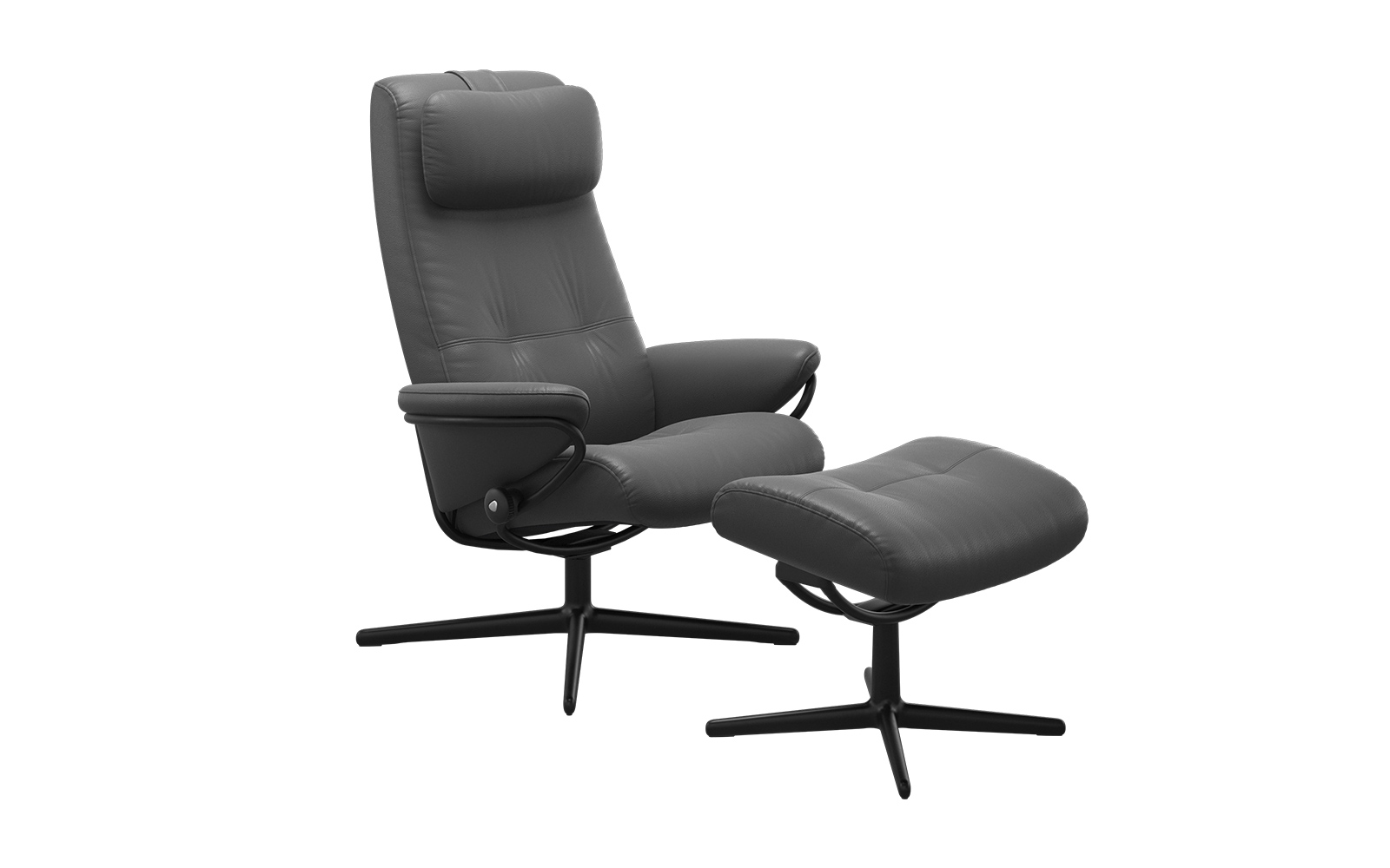 Stressless Berlin lænestol og fodskammel med høj ryg og Cross stel