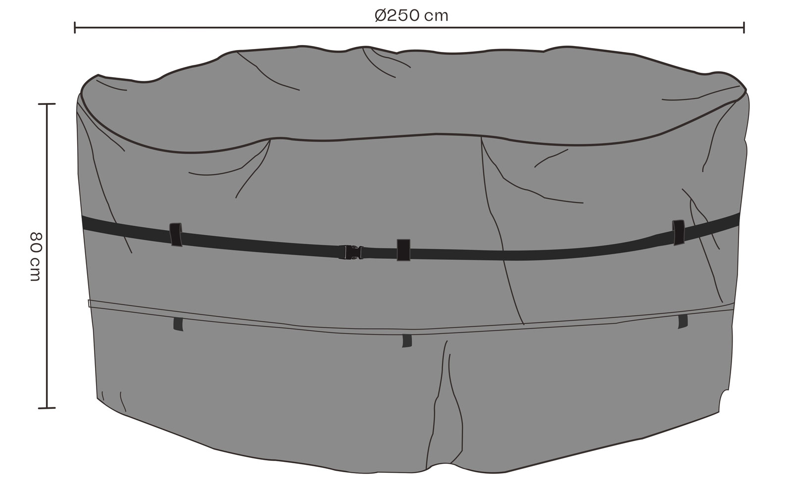Overtræk til rundt havemøbelsæt Ø250